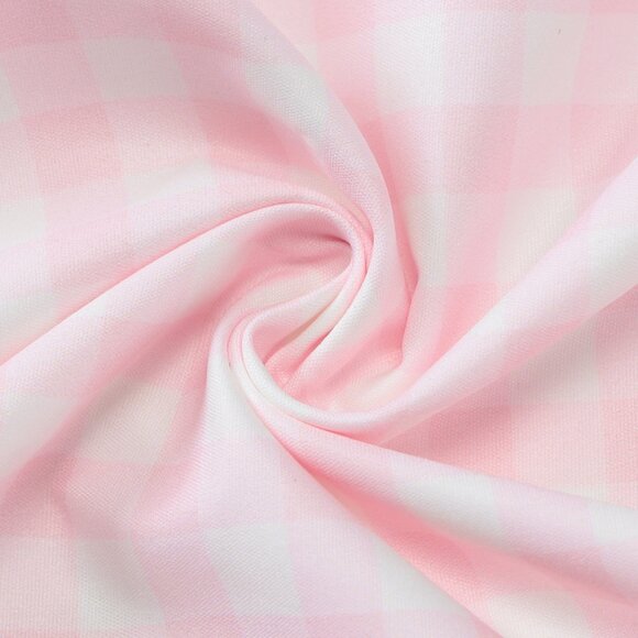 ✨ NEW Pink Gingham Print Full Skirt Midi Dress - Picture 14 of 15